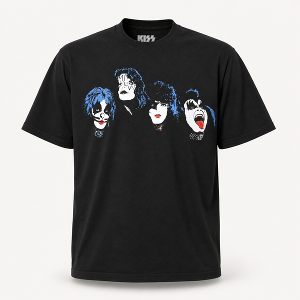 KISS Official 'Faces' Portrait Graphic Tee - Black