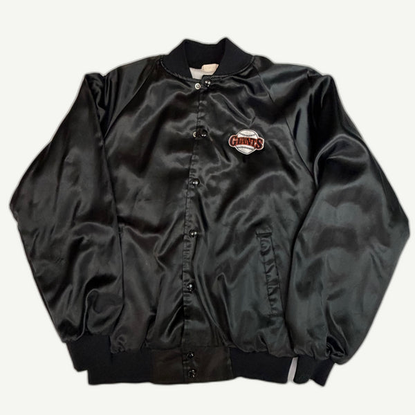 Vintage 80s San Francisco Giants Chalk Line Satin Bomber Jacket - Large