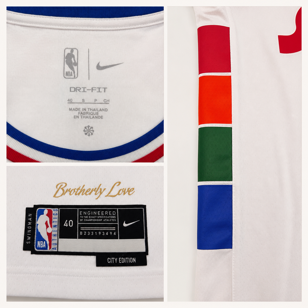 Nike Joel Embiid Philadelphia 76ers 2024/25 City Edition Spectrum Swingman Jersey - White
