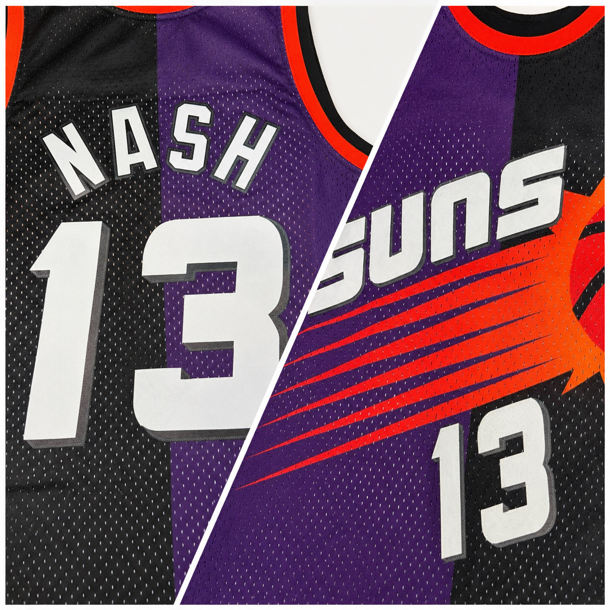 Mitchell & Ness Steve Nash Phoenix Suns 1996-97 Hardwood Classics Split Swingman Jersey - Black / Purple