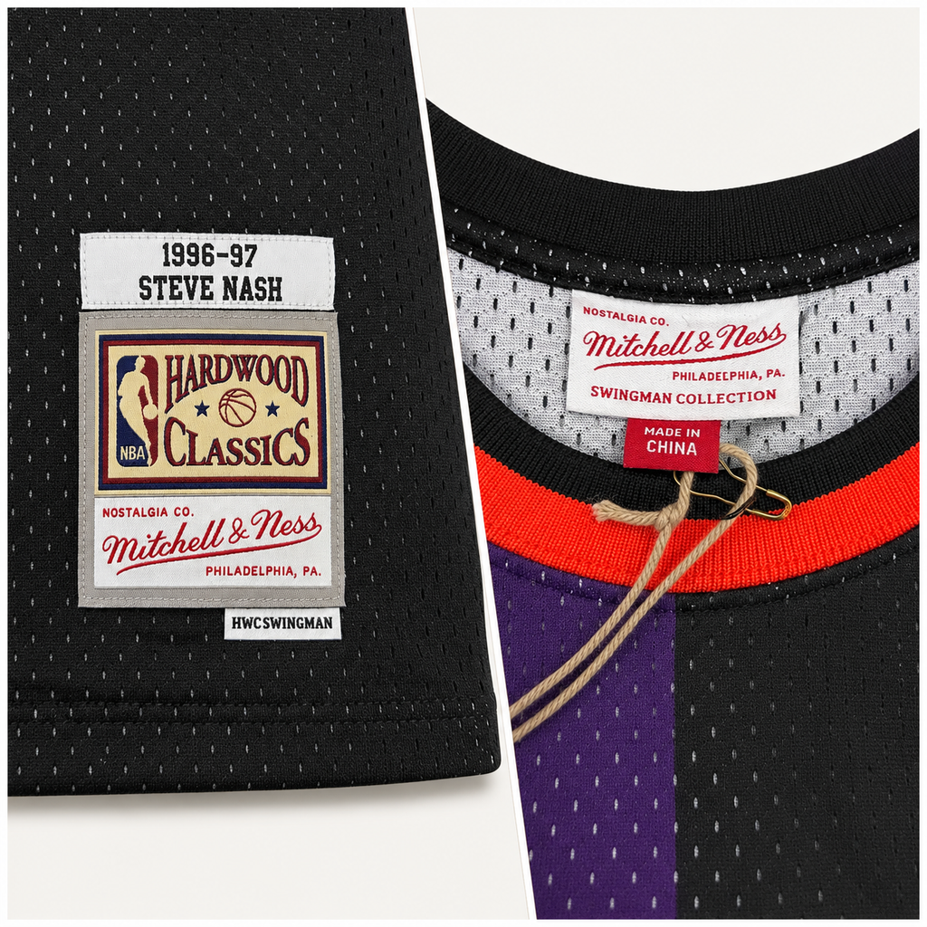 Mitchell & Ness Steve Nash Phoenix Suns 1996-97 Hardwood Classics Split Swingman Jersey - Black / Purple