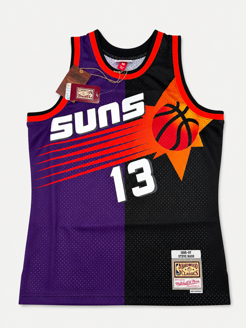 Mitchell & Ness Steve Nash Phoenix Suns 1996-97 Hardwood Classics Split Swingman Jersey - Black / Purple