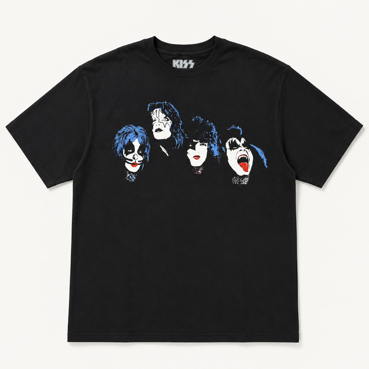 KISS Official 'Faces' Portrait Graphic Tee - Black