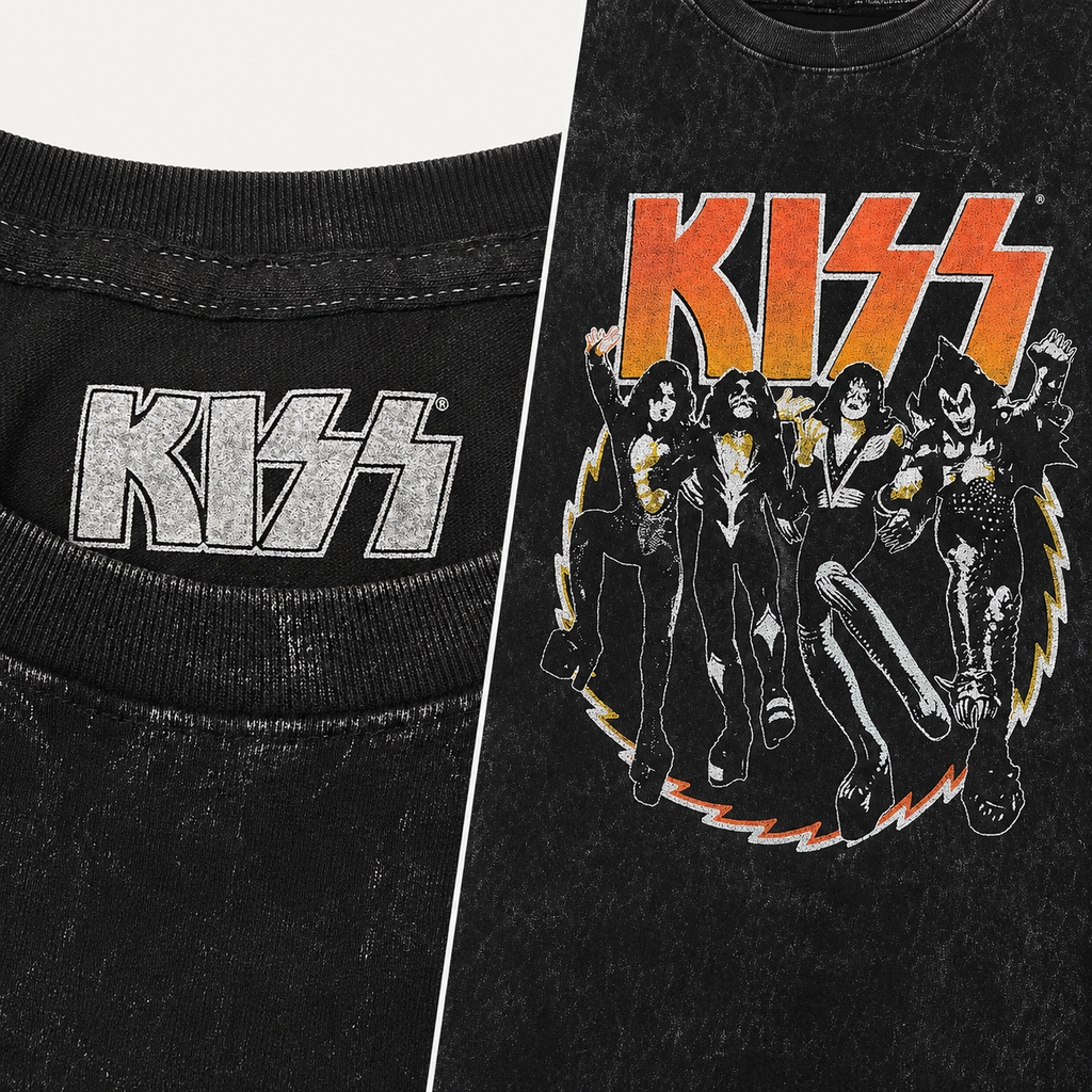 KISS Official 'Destroyer' Graphic Tee - Black Mineral Wash