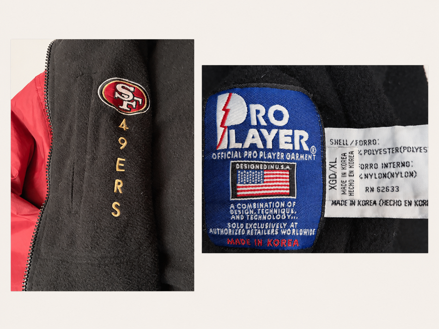 Vintage 90s San Francisco 49ers Pro Player Reversible Jacket - XL