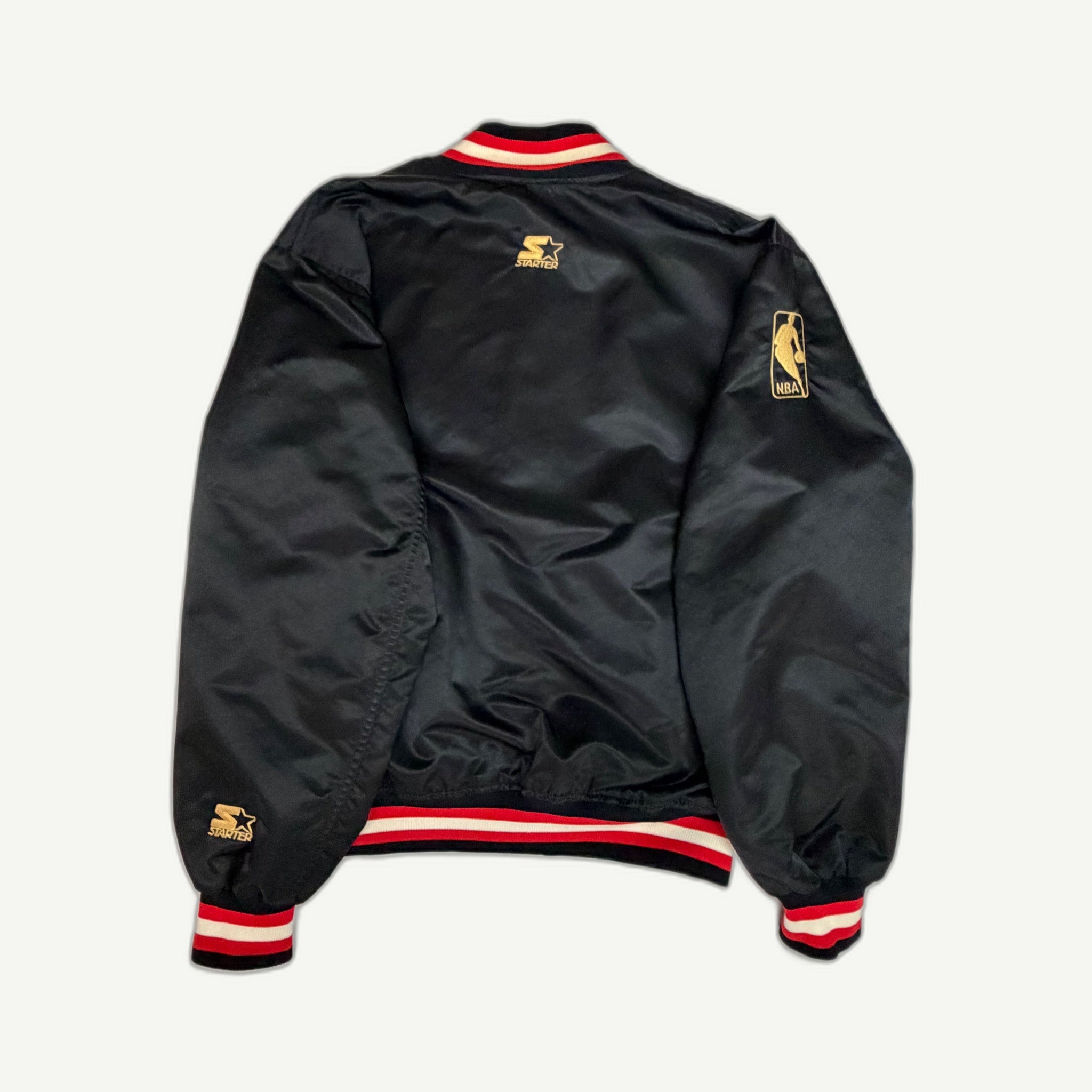 90s Chicago Bulls Starter 50th Anniversary Bomber Black | First