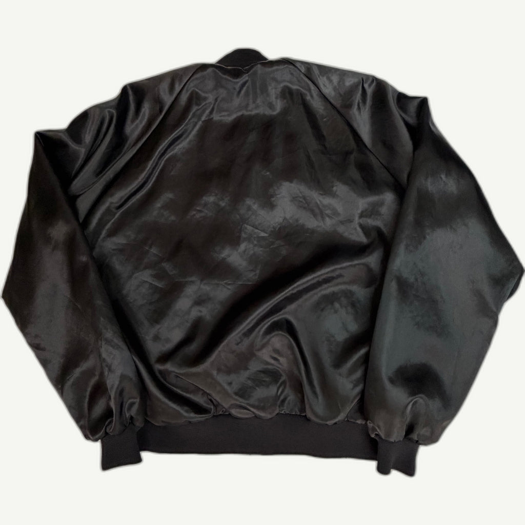 Vintage 80s New Orleans Saints Chalk Line State Patch Satin Jacket - Large