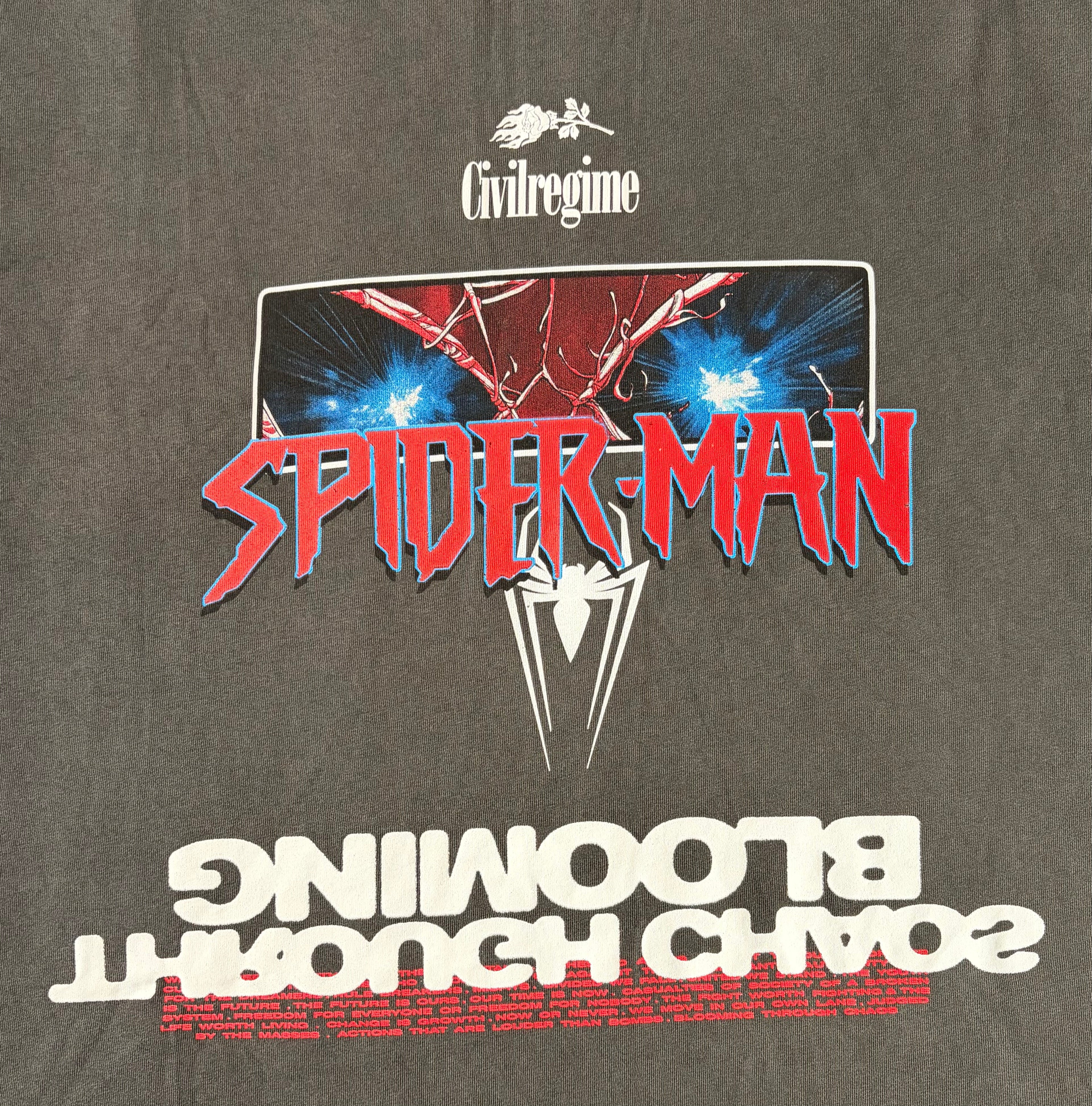 Civil Regime x Marvel Spider-Man Blooming Through Chaos Graphic T-Shirt - M
