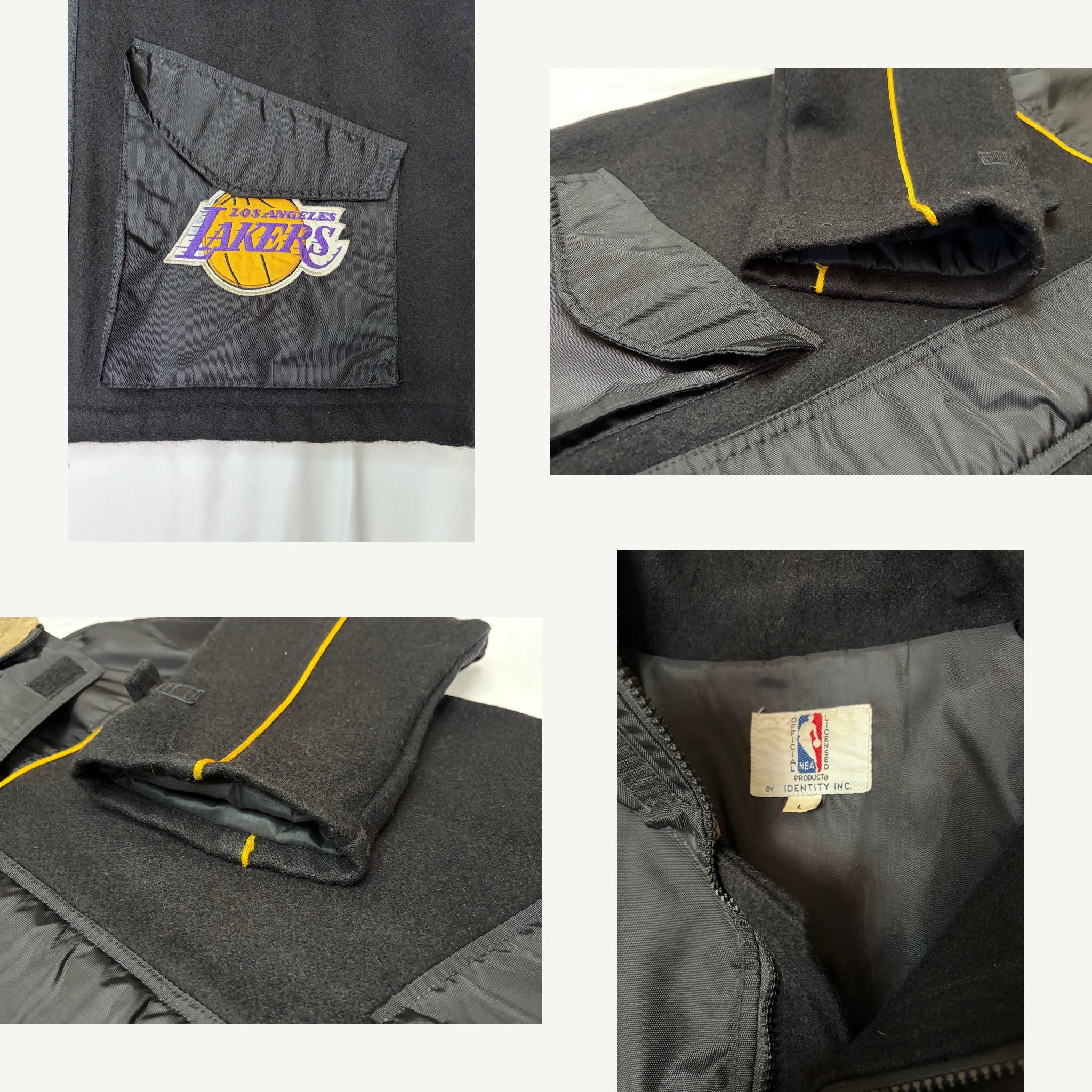 Vintage 90s LA Lakers Sports Identity Wool & Nylon Jacket - Large