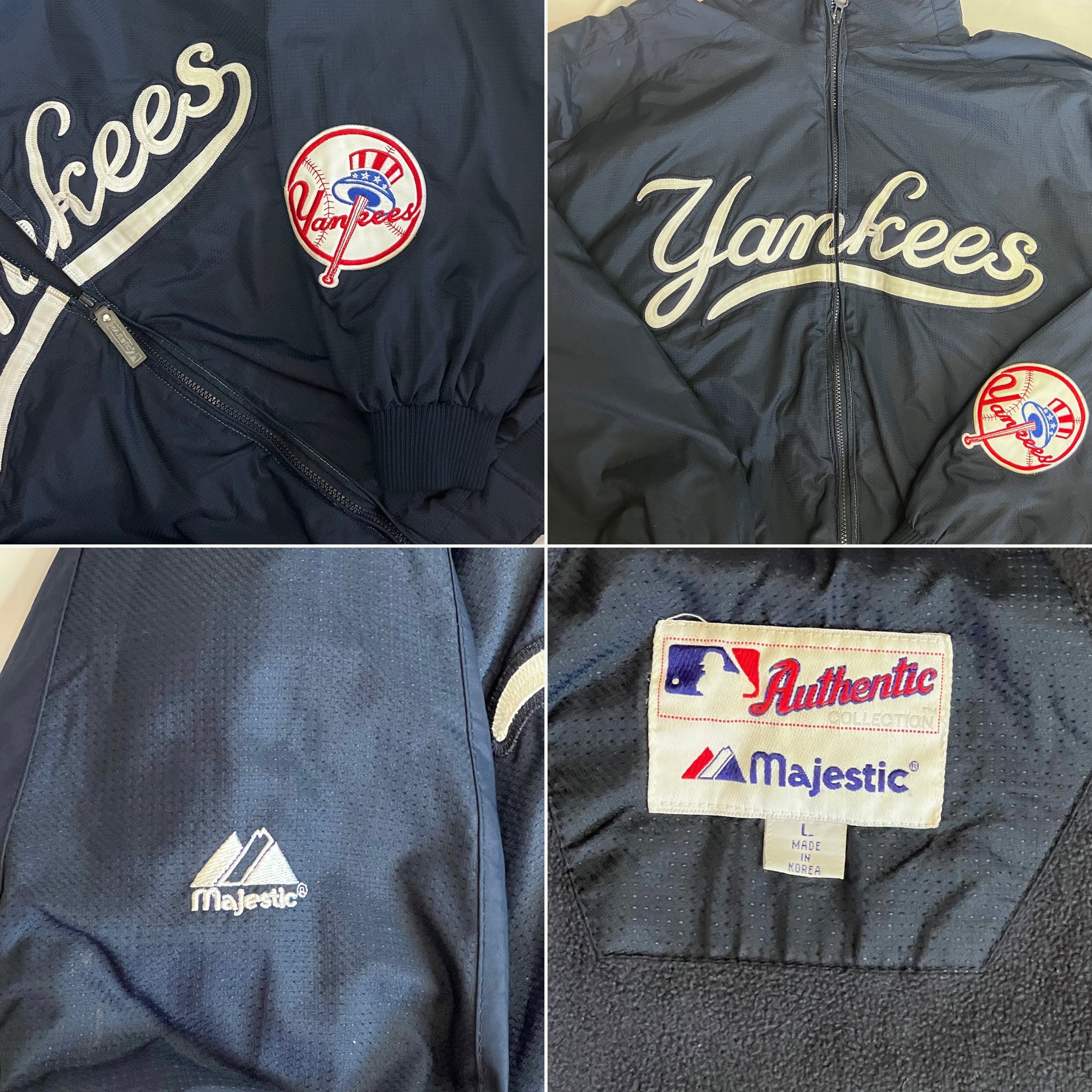 Vintage 2000s New York Yankees Majestic Authentic Full-Zip Dugout Jacket - L