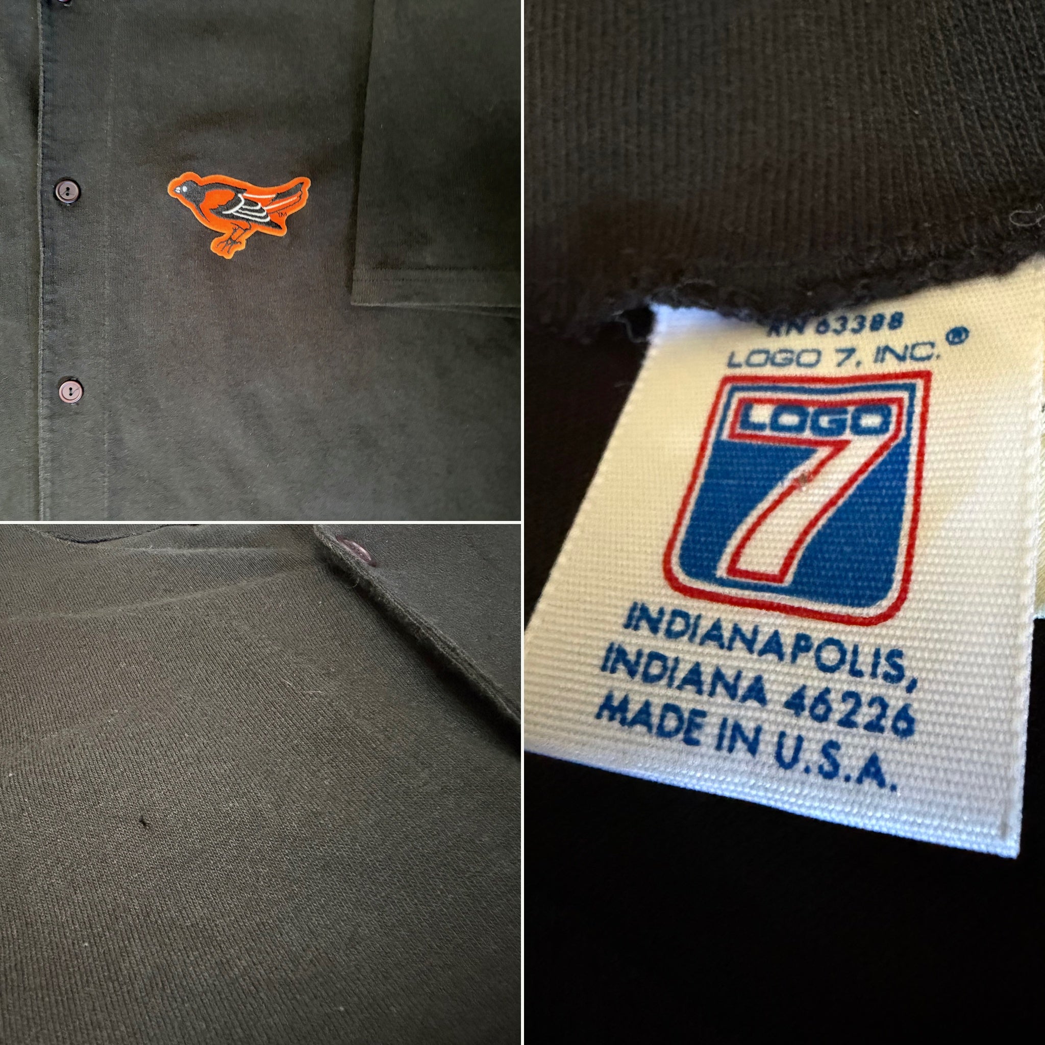 Vintage 1990s Baltimore Orioles Logo 7 Button-Up Baseball Jersey Shirt - XL