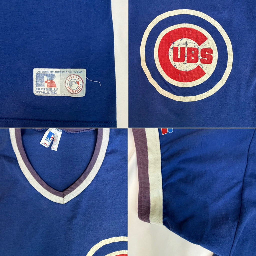 Vintage 80s Chicago Cubs Russell Athletic Mesh Jersey - Large