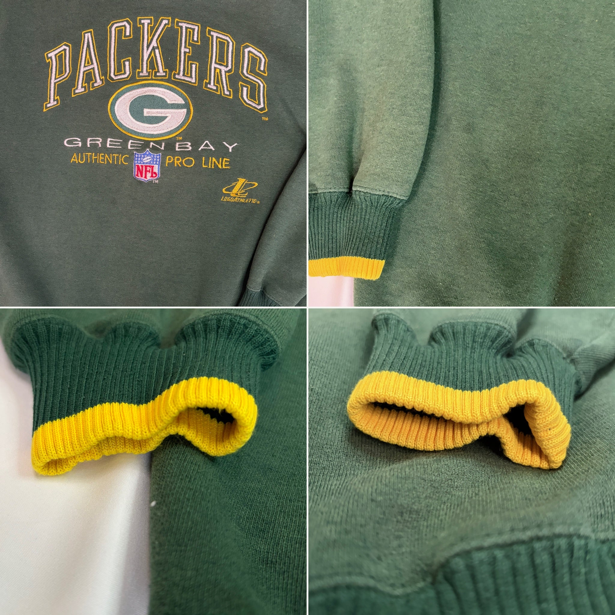 Vintage 1990s Green Bay Packers Logo Athletic Pro Line Crewneck Sweatshirt - L