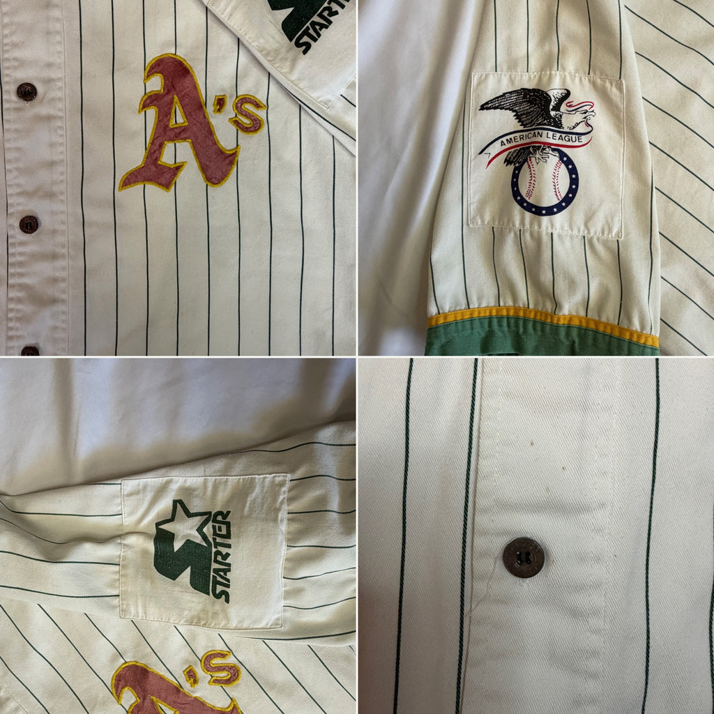 Vintage 1990s Oakland Athletics Starter Pinstripe Baseball Jersey - M (2Pac Style)