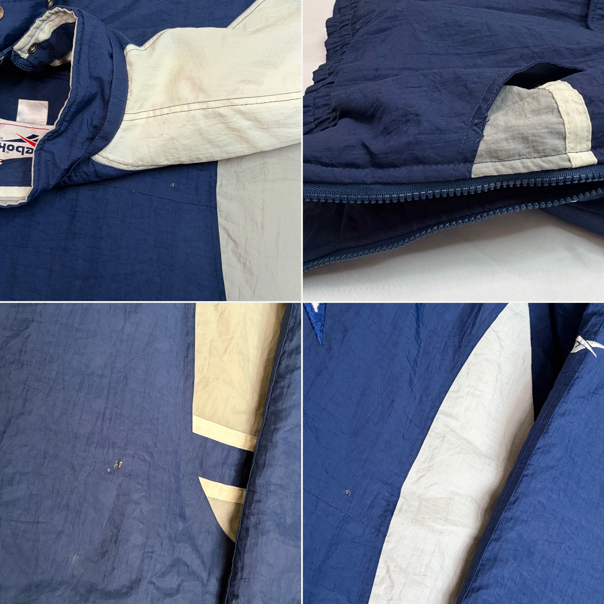 Vintage 90s Dallas Cowboys Reebok Heavy Insulated Anorak Jacket - XL / Navy