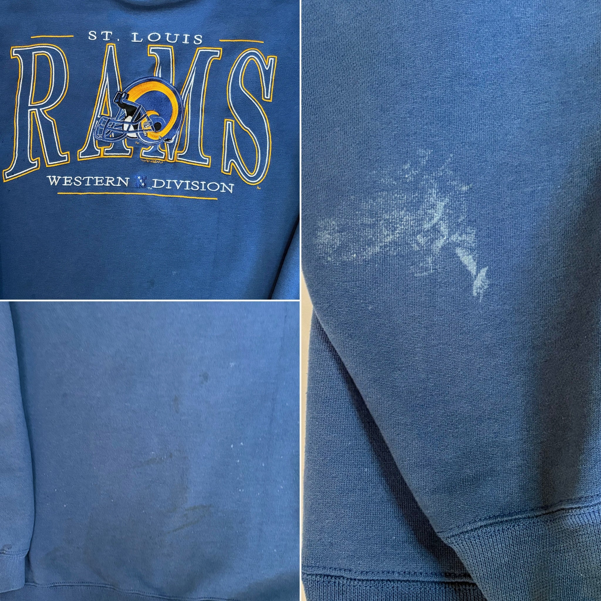Vintage 1990s St. Louis Rams Galt Sand Western Division Crewneck Sweatshirt - L