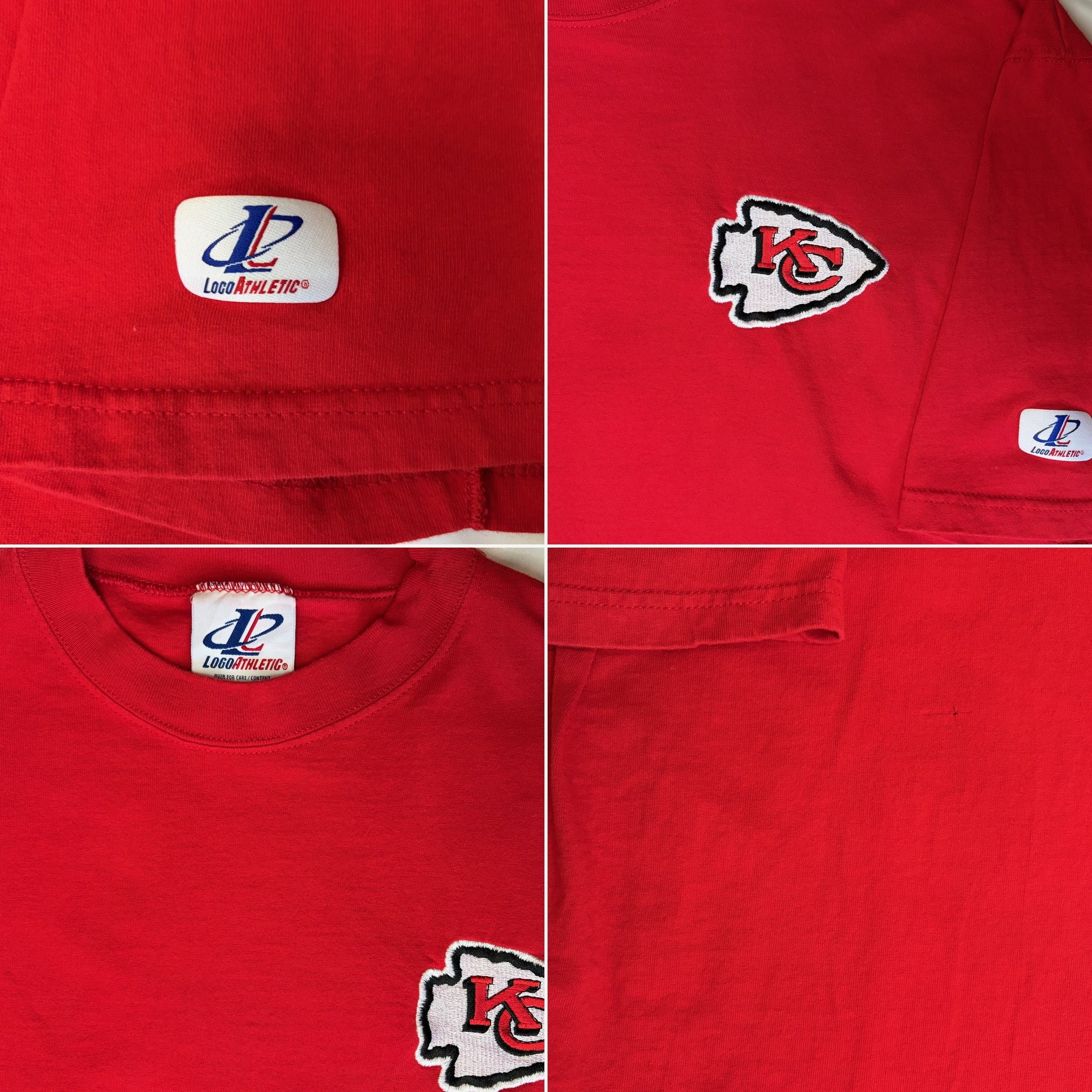 Vintage 90s Kansas City Chiefs Logo Athletic Patch T-Shirt - XL