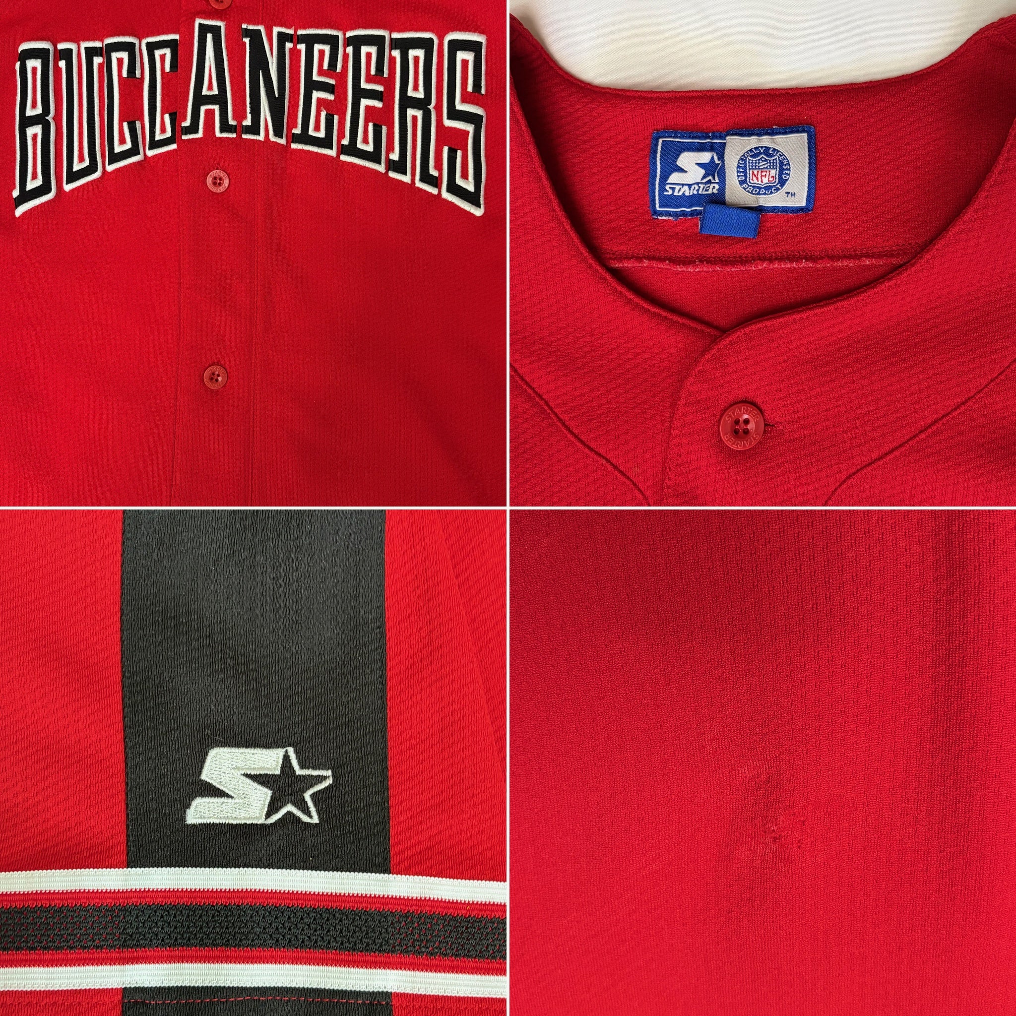 Vintage 1990s Tampa Bay Buccaneers Starter Button-Up Baseball Jersey - XL