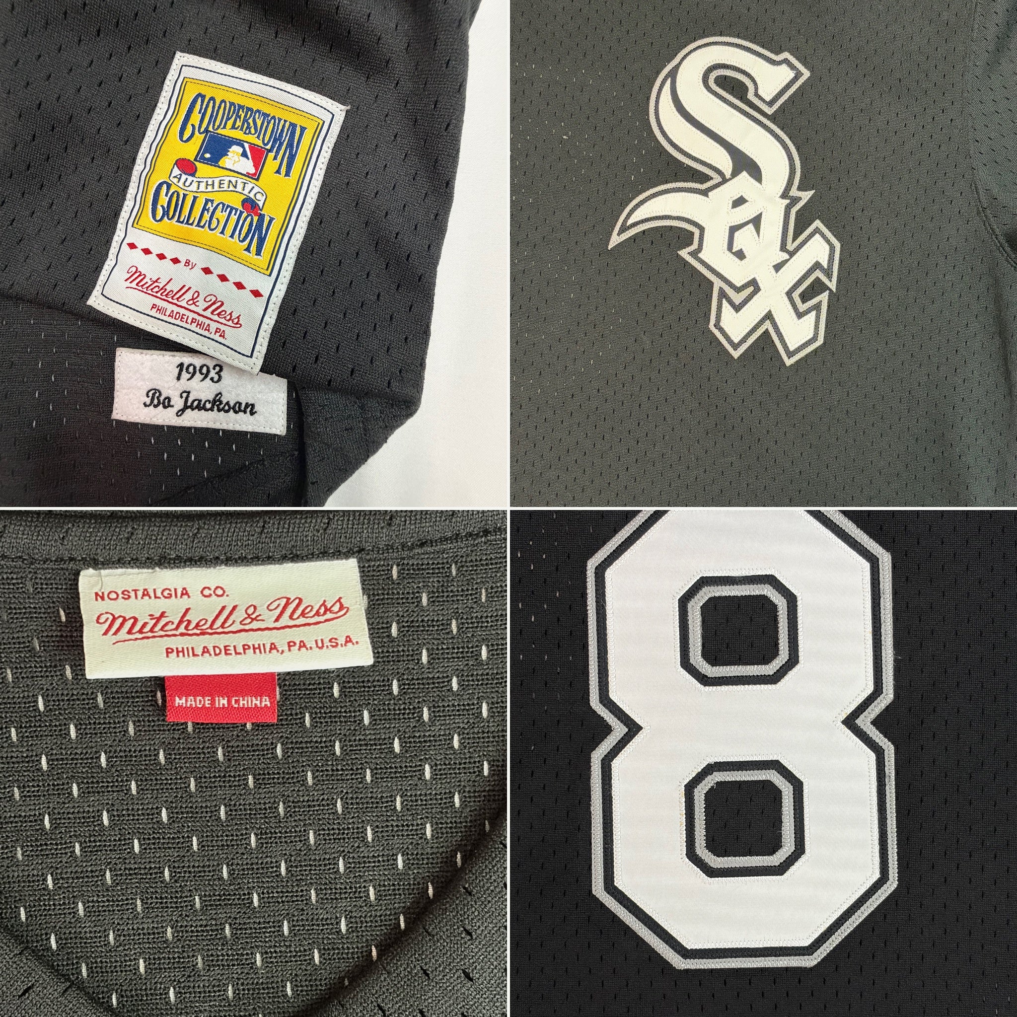 Mitchell & Ness Chicago White Sox Bo Jackson 1993 Mesh Batting Practice Jersey - Black