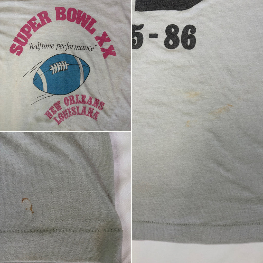 Vintage 1986 Super Bowl XX 'Halftime Performance' Promo T-Shirt - XL (Fits L)