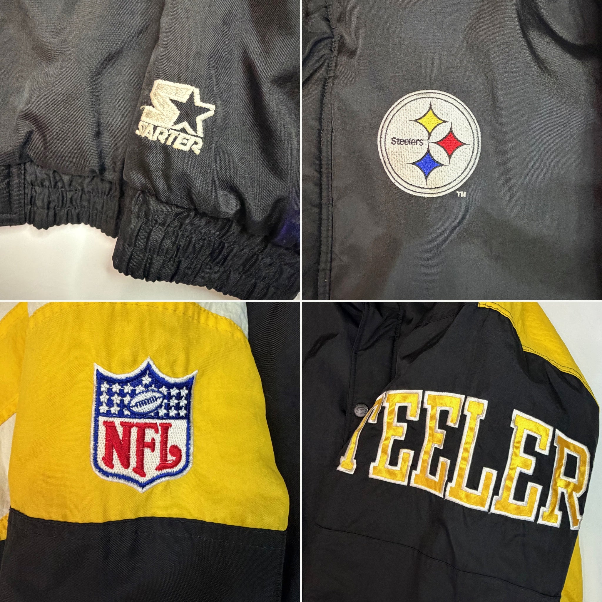 Vintage 1990s Pittsburgh Steelers Starter Insulated Puffer Jacket - XL