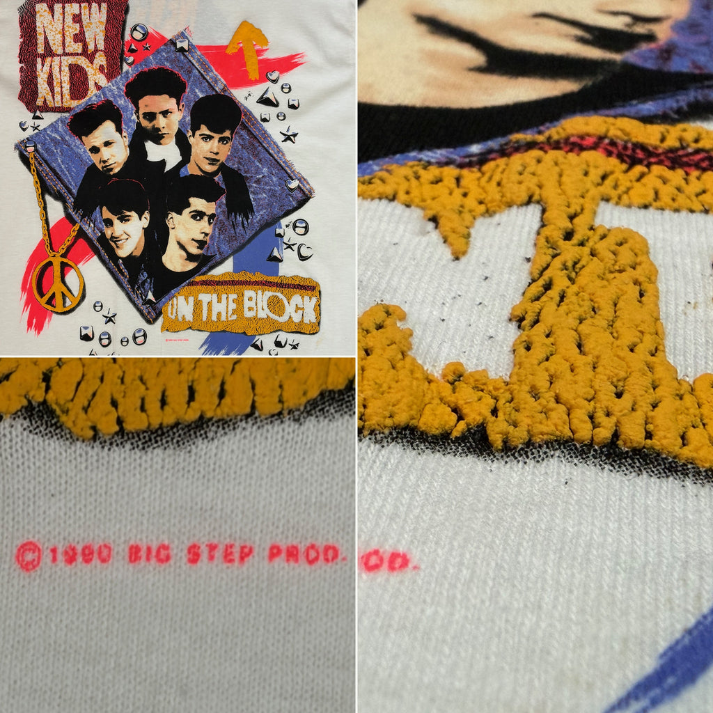 Vintage 1990 New Kids On The Block 'Step By Step' Puffy Paint T-Shirt - L