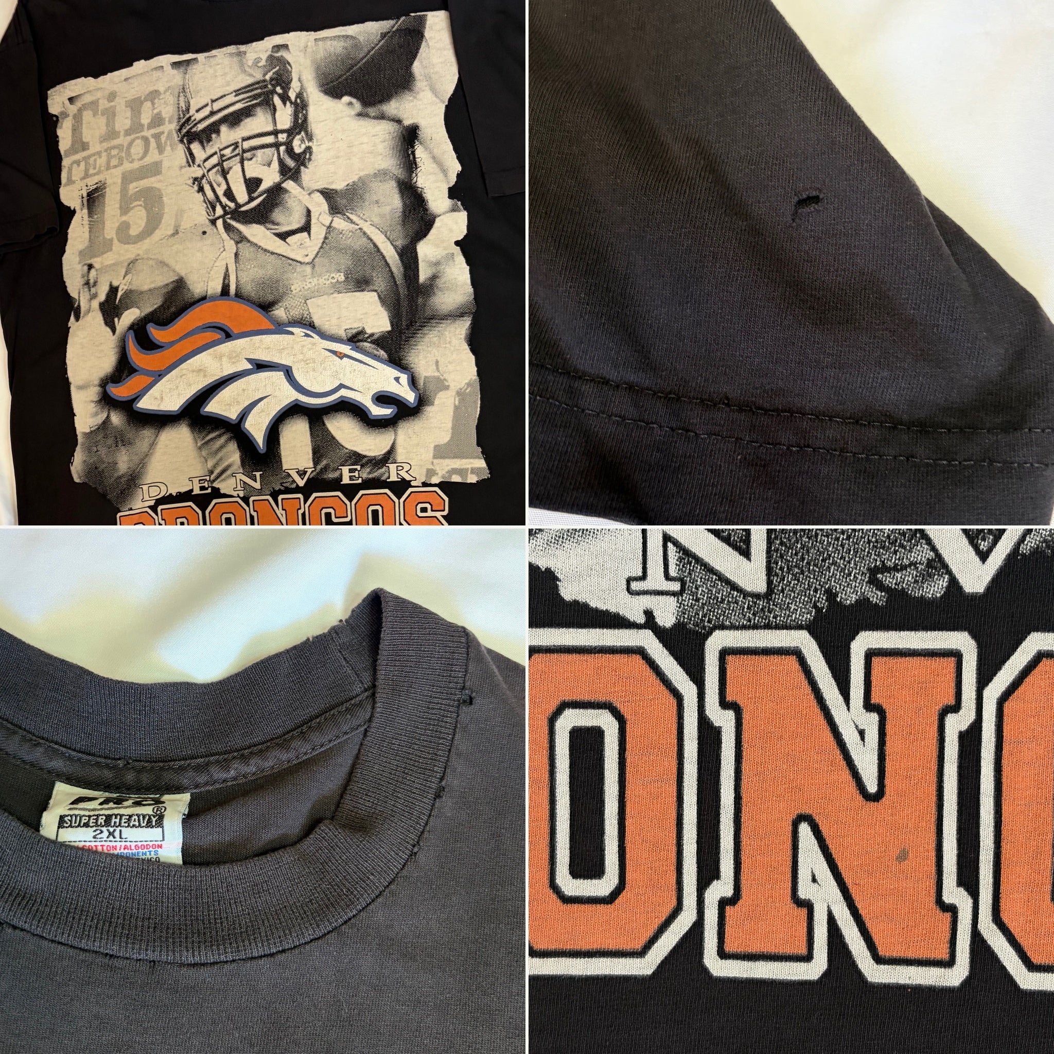 Vintage 2011 Tim Tebow Denver Broncos 'Tebowmania' Graphic T-Shirt - 2XL
