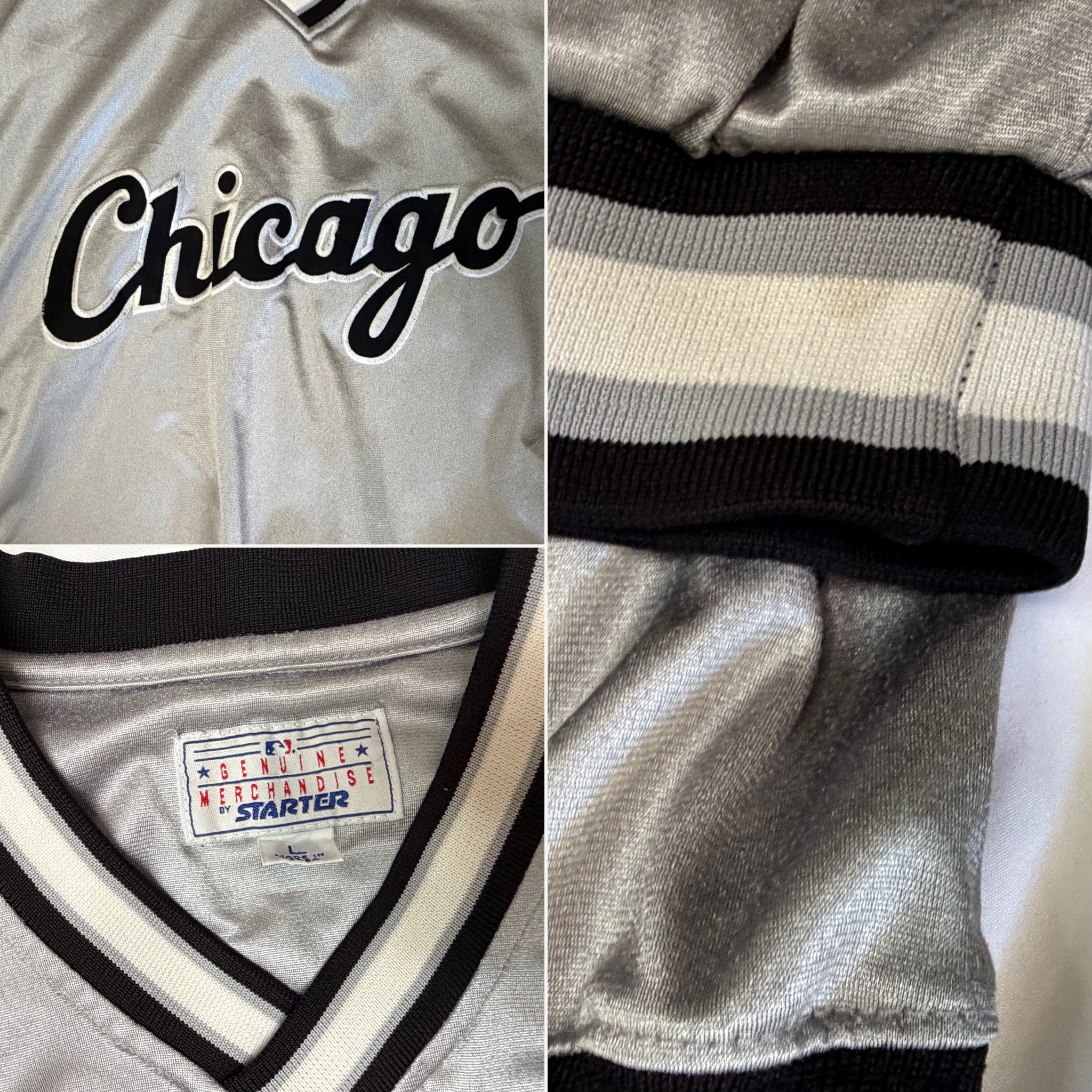 Vintage 1990s Chicago White Sox Starter Diamond Collection Satin Pullover - L