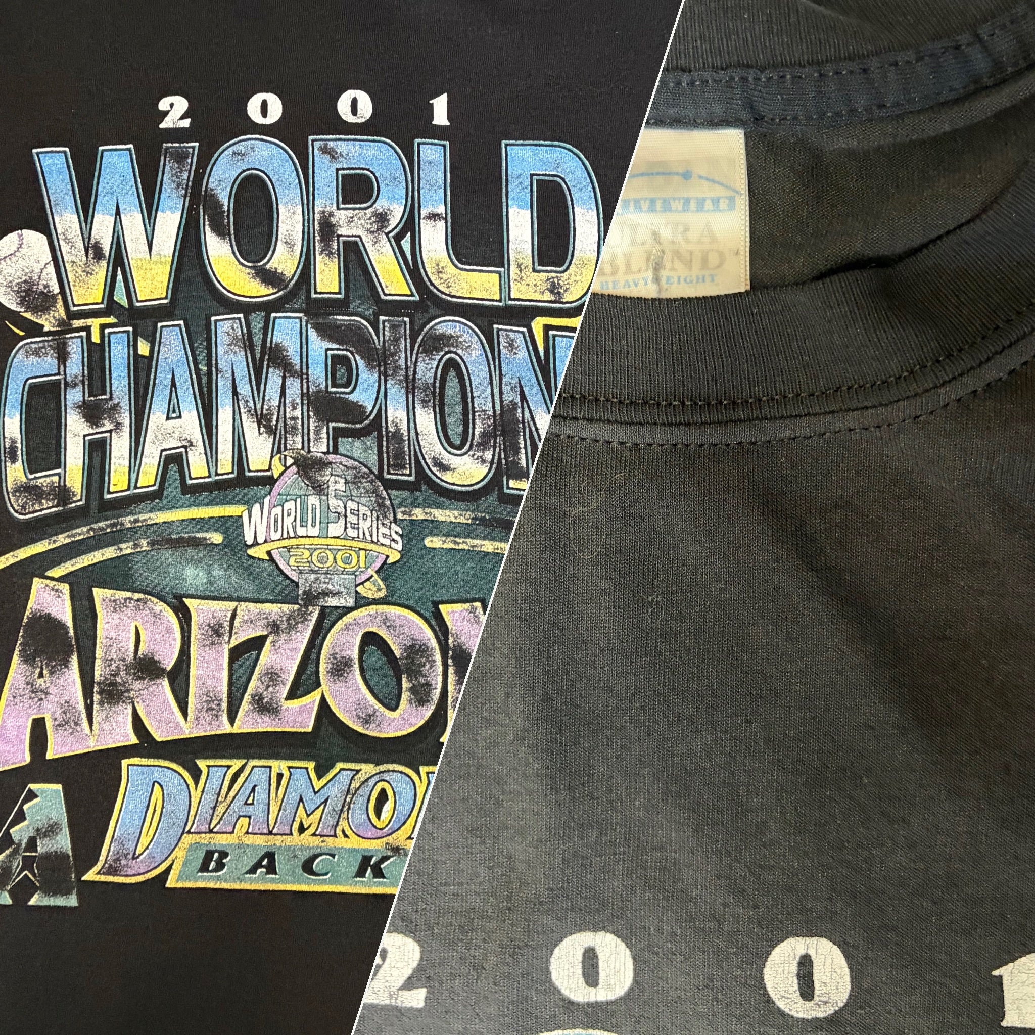 Vintage 2001 Arizona Diamondbacks World Series Champions T-Shirt - XL