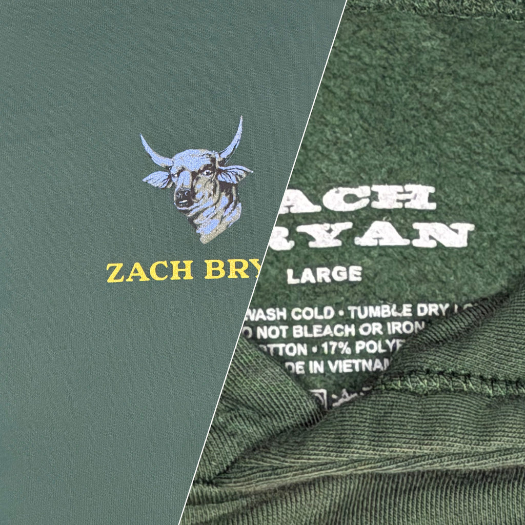 Zach Bryan Official Music Tour Pullover Hoodie - Forest Green