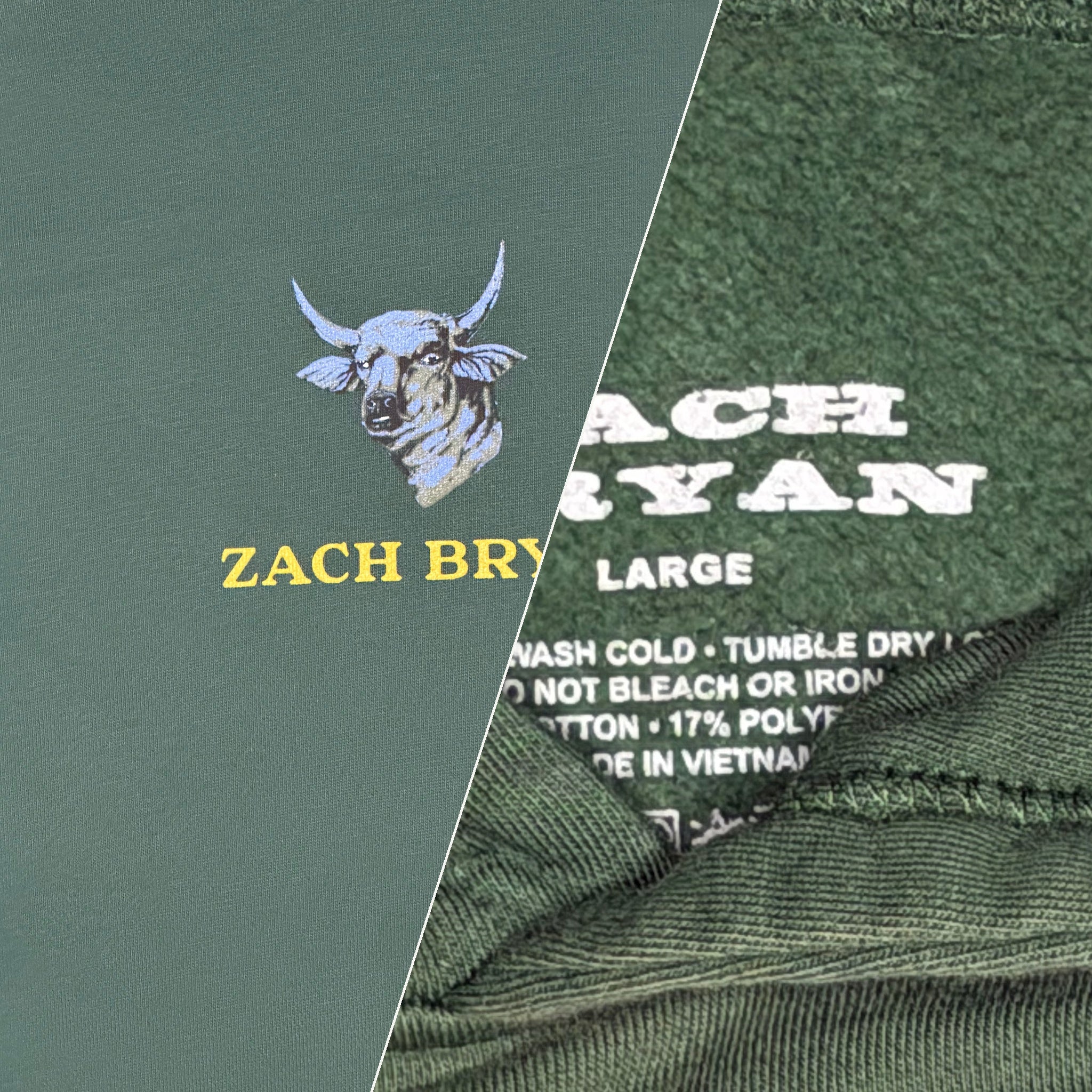 Zach Bryan Official Music Tour Pullover Hoodie - Forest Green