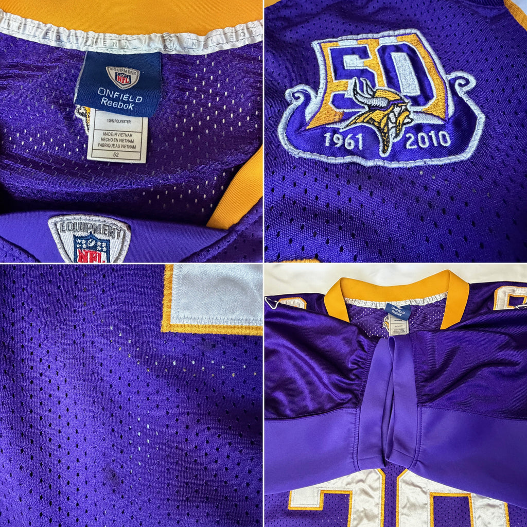 Vintage 2010 Adrian Peterson Minnesota Vikings Reebok On-Field Authentic Jersey - XL