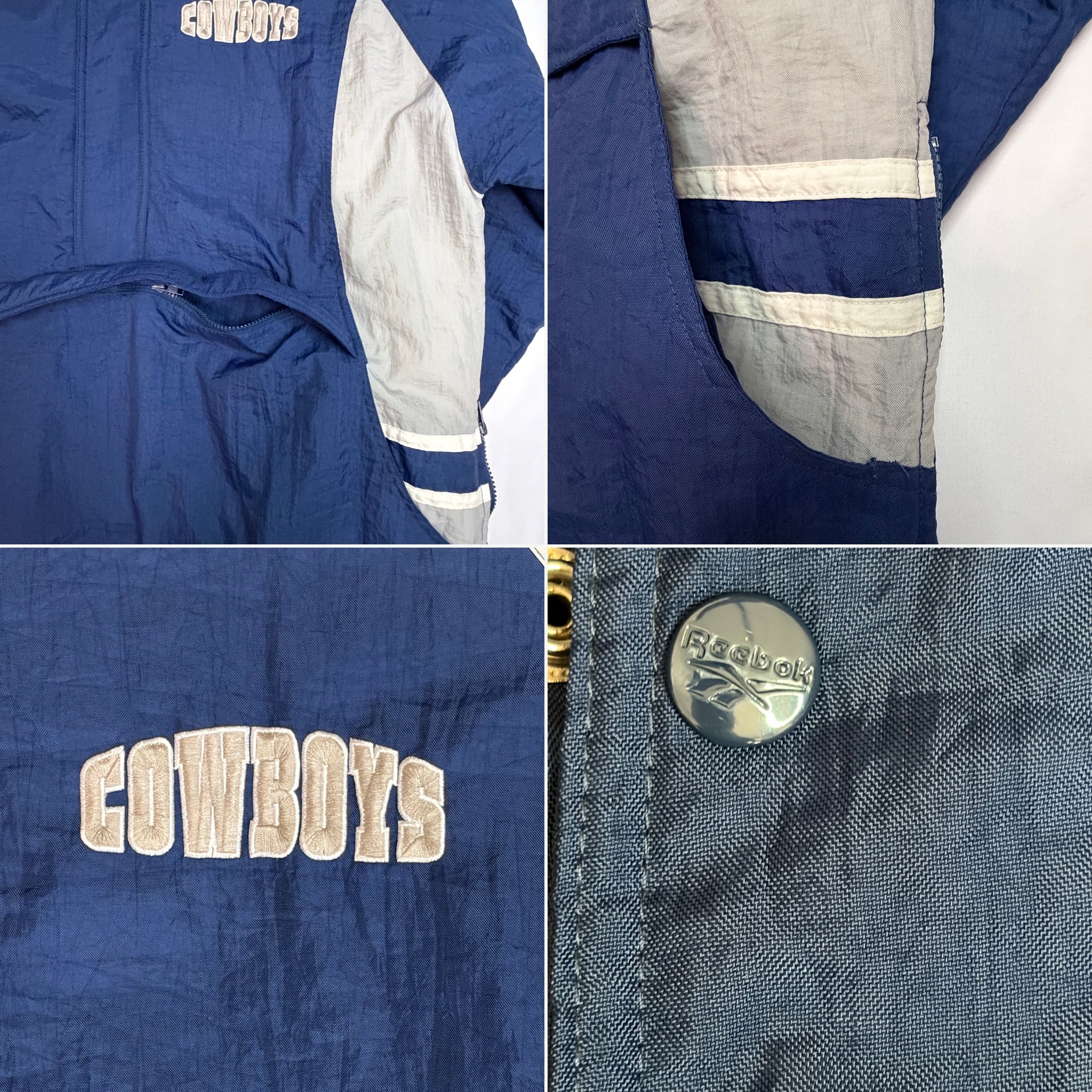 Vintage 90s Dallas Cowboys Reebok Heavy Insulated Anorak Jacket - XL / Navy