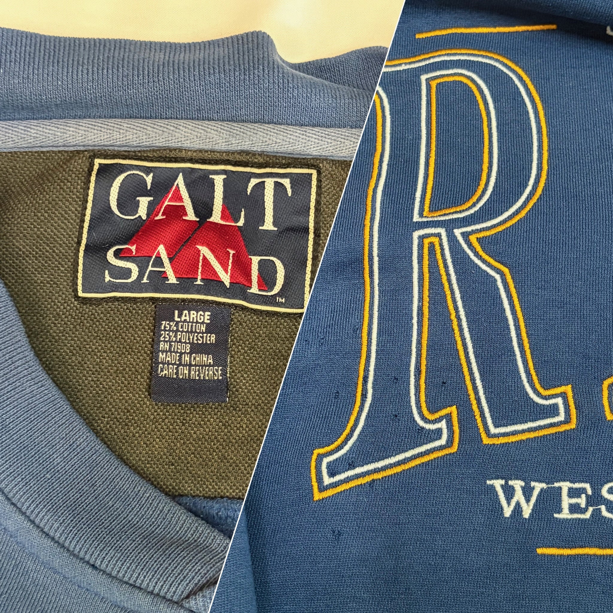 Vintage 1990s St. Louis Rams Galt Sand Western Division Crewneck Sweatshirt - L