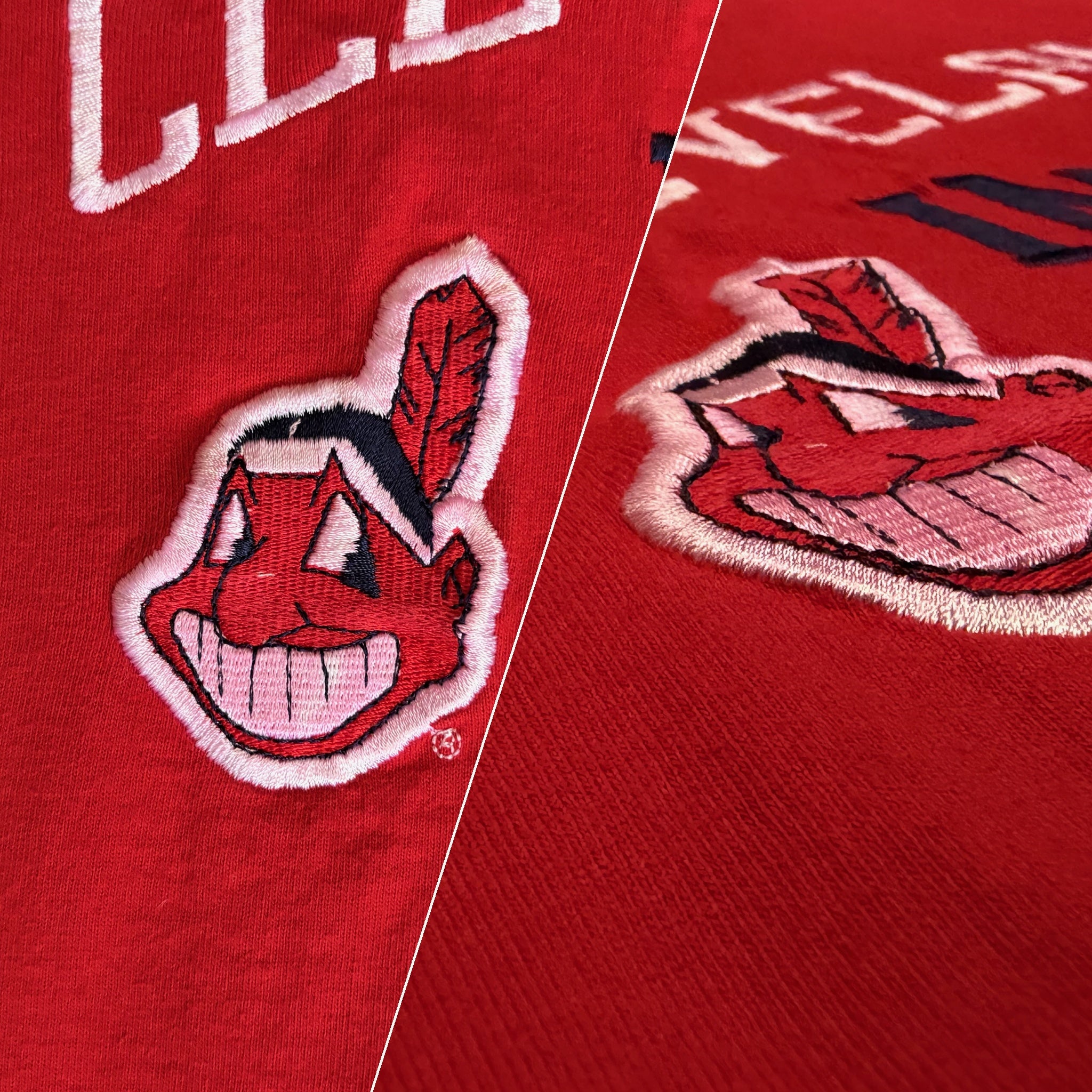 Vintage 1998 Cleveland Indians Chief Wahoo Embroidered T-Shirt - XL