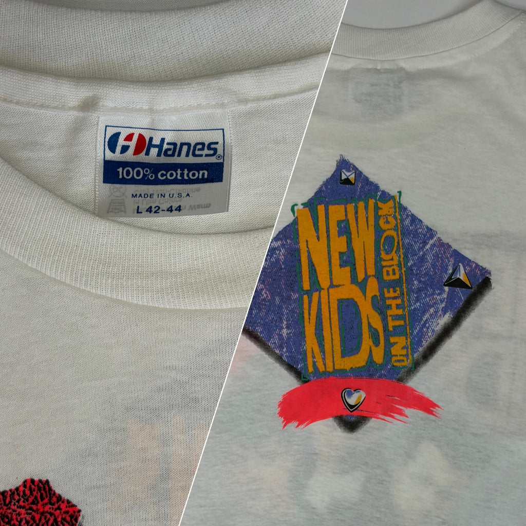 Vintage 1990 New Kids On The Block 'Step By Step' Puffy Paint T-Shirt - L