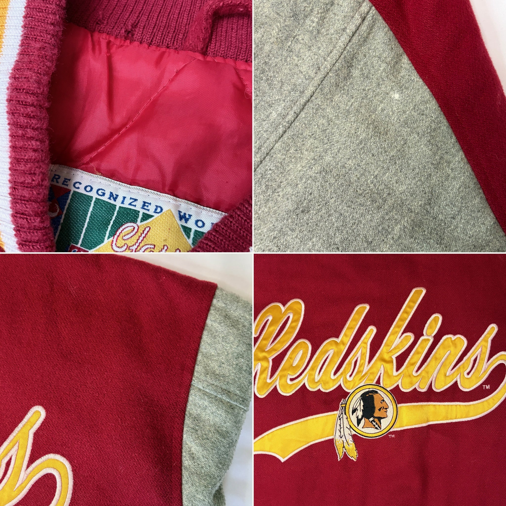 Vintage 1990s Washington Redskins Logo Athletic Classic Team Collection Wool Varsity Jacket - XL