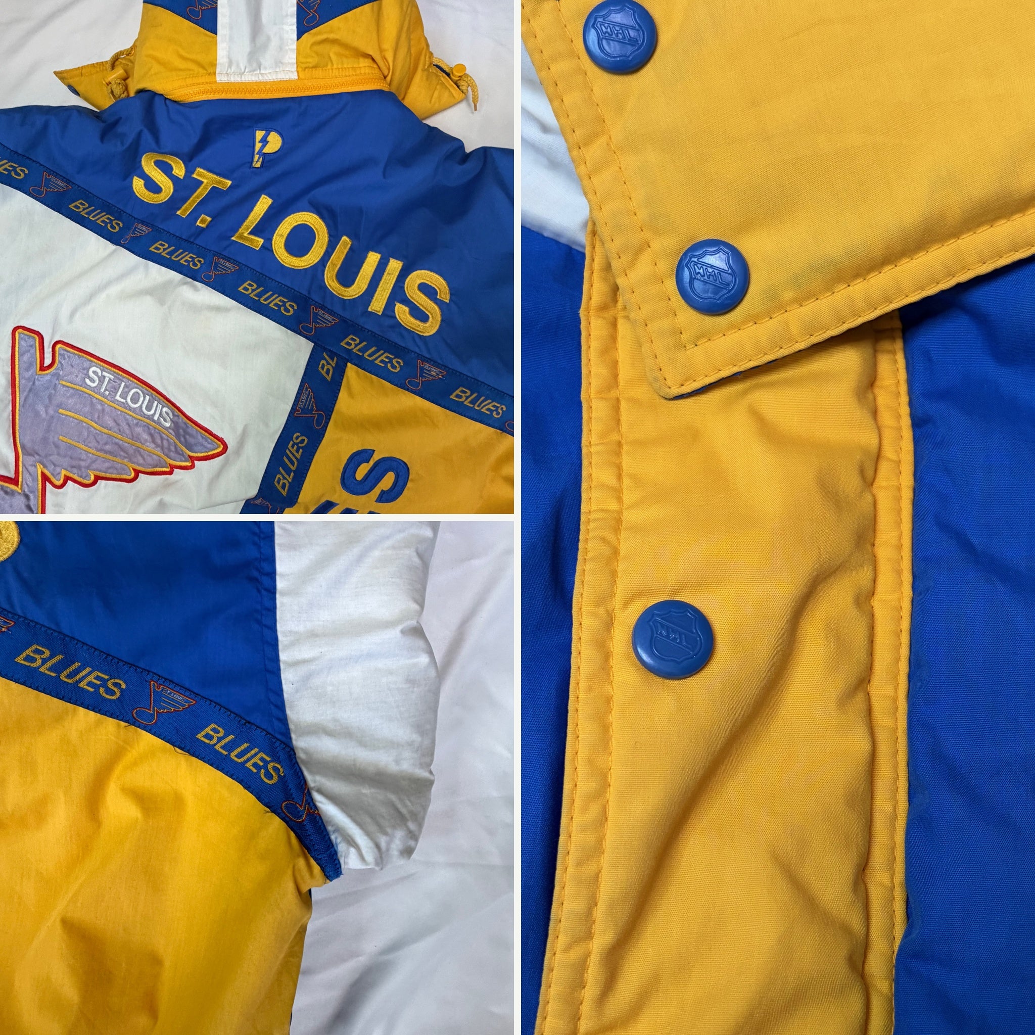 Vintage 90s St. Louis Blues Pro Player Hooded Puffer Jacket - 2XL