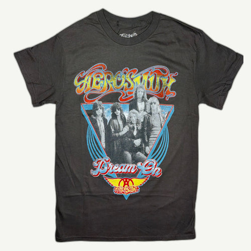 Aerosmith Official 'Dream On' Triangle Graphic Tee - Grey