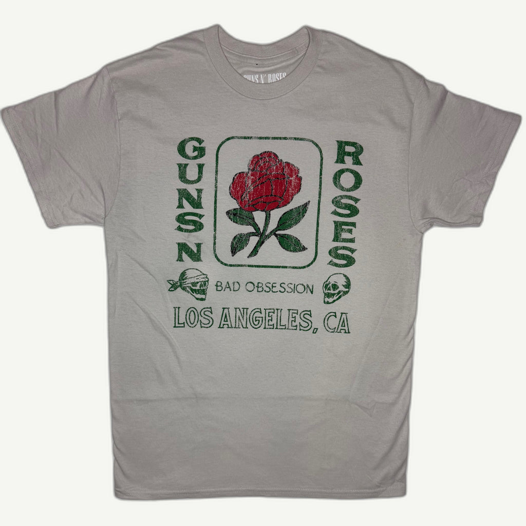 Guns N' Roses Official 'Bad Obsession' Graphic Tee - Stone