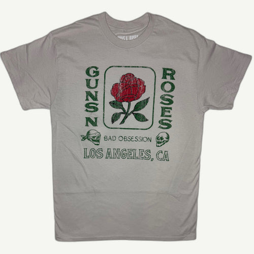Guns N' Roses Official 'Bad Obsession' Graphic Tee - Stone