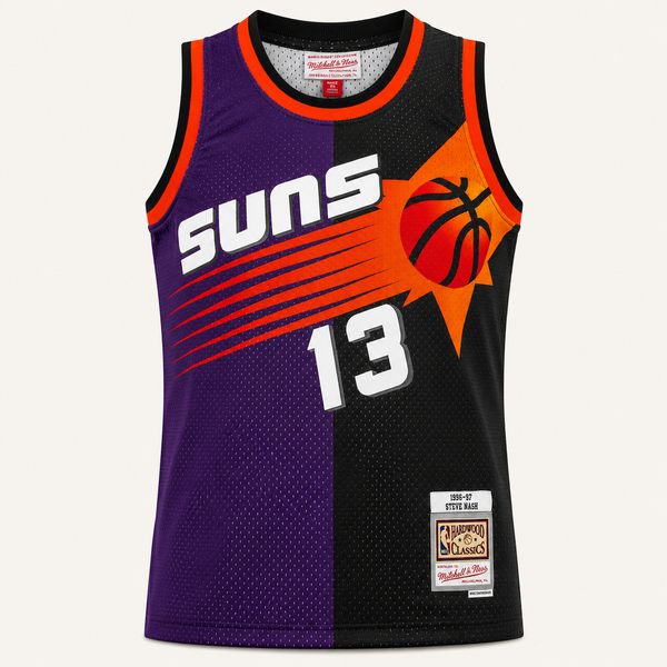Mitchell & Ness Steve Nash Phoenix Suns 1996-97 Hardwood Classics Split Swingman Jersey - Black / Purple