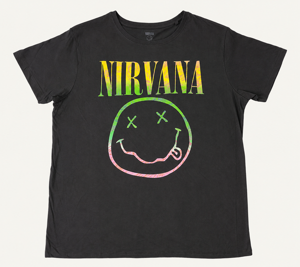 Nirvana Ladies 'Sorbet Ray Happy Face' Graphic T-Shirt