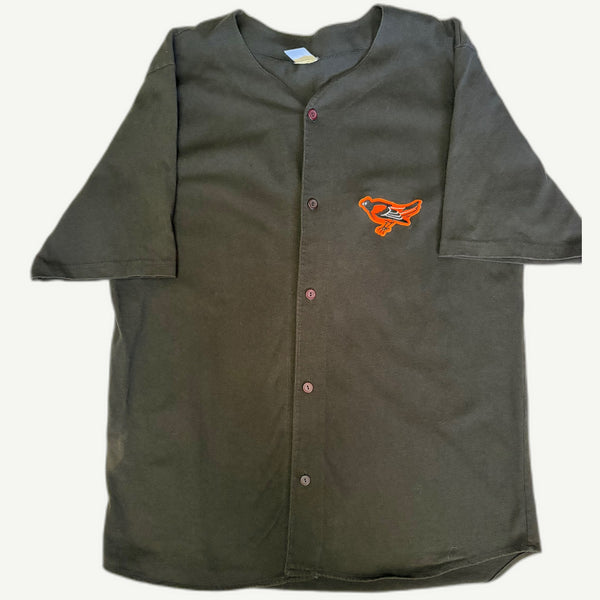 Vintage 1990s Baltimore Orioles Logo 7 Button-Up Baseball Jersey Shirt - XL