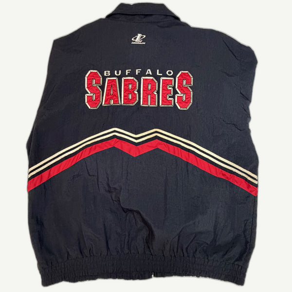 Vintage 1990s Buffalo Sabres 'Goathead' Logo Athletic Full-Zip Windbreaker Jacket - XL