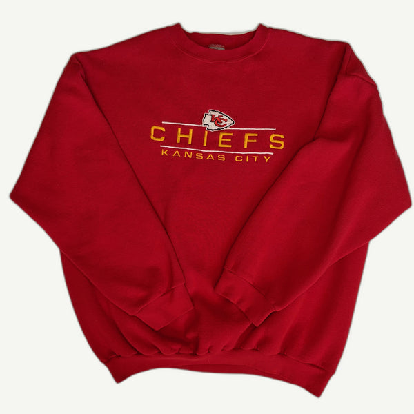 Vintage 1990s Kansas City Chiefs Logo 7 Embroidered Crewneck Sweatshirt - 2XL (Fits XL)