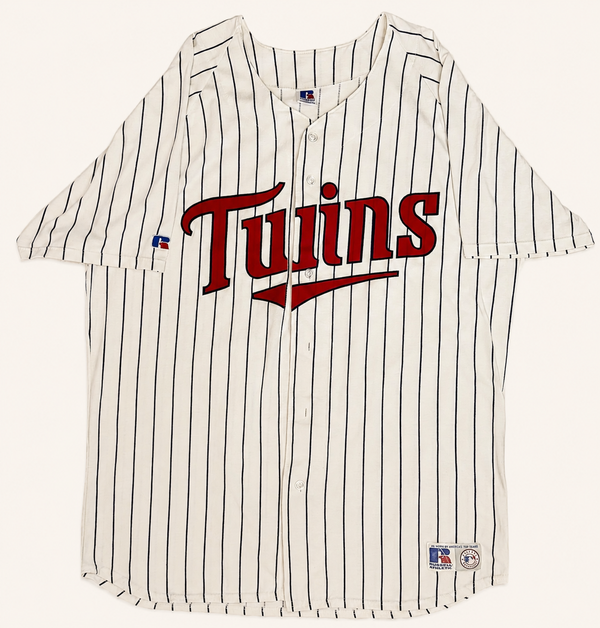 Vintage 1990s Minnesota Twins Russell Athletic Pinstripe Baseball Jersey - XL