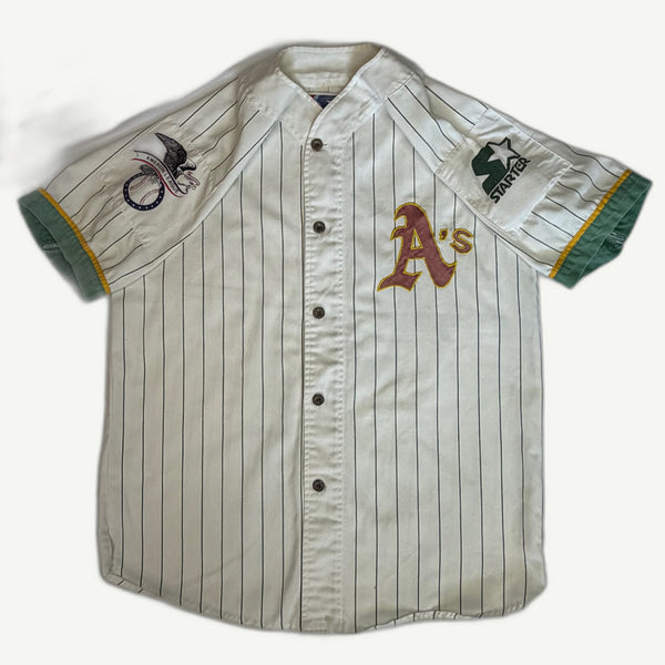Vintage 1990s Oakland Athletics Starter Pinstripe Baseball Jersey - M (2Pac Style)