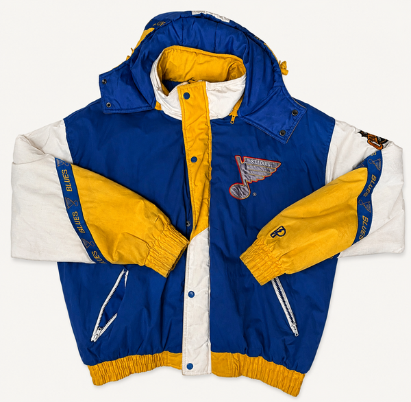Vintage 90s St. Louis Blues Pro Player Hooded Puffer Jacket - 2XL